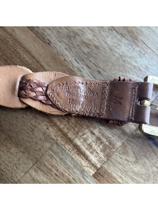 Vintage Genuine Leather Braided Waist Belt Women’s Fits XS Boho Western Italy main image 10